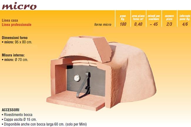 Forno a legna per la casa Micro  70 cm - 2